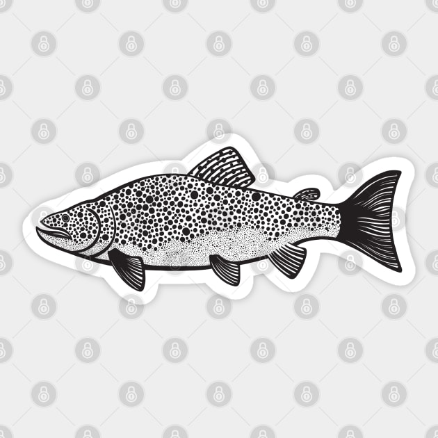 Brown Trout - cute and fun fish design - light colors Sticker by Green Paladin